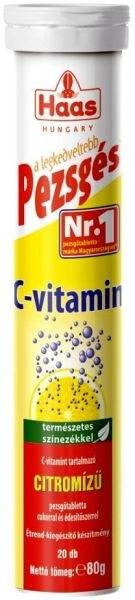 Haas pezsgõtabletta 80g C-Vitamin 300mg+cink citrom ízû