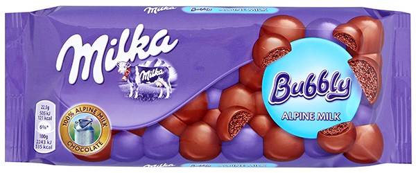 Milka táblás csokoládé 90g Bubbly Milk