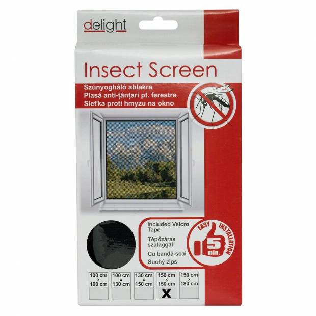 Szúnyogháló ablakra - fekete 150*150