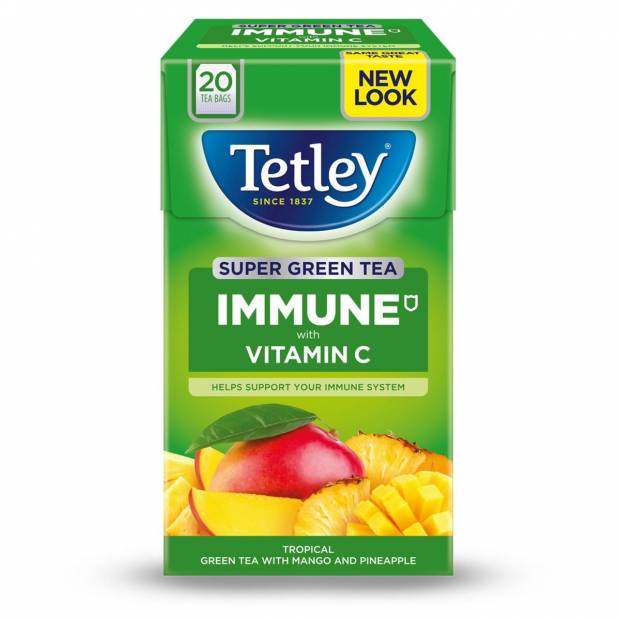 Tetley Immune gyümölcstea C vitaminnal citrom-gyömbér 20x2g