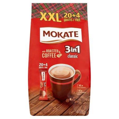 Mokate 3:1 instant kávé XXL (20+4)*17g barnacukorral
