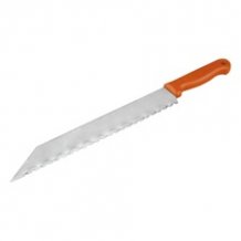 üveggyapot vágó kés, teljes/penge hossz.:480/340mm, rozsdamentes acél penge, vastagsága: 1,5mm, műanyag nyél