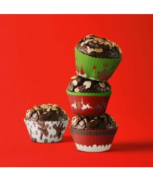 Karácsonyi muffinpapír 100db többféle karácsonyi mintával