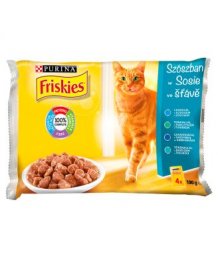 Friskies macskaeledel 4*85g halas válogatás