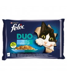 FELIX Fantastic DUO aszpikos macskaeledel 4x85g Halas válog.