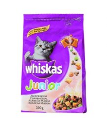 Whiskas száraz macskaeledel 300g junior töltött falat