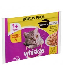 Whiskas tasakos macskaeledel 4x85g szárnyassal casserole
