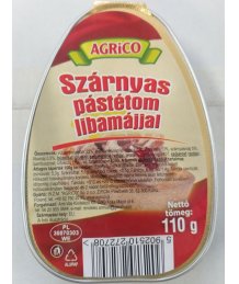 Agrico Szárnyas pástétom Libamájjal 110g Oval