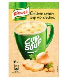 Knorr instant leves 16/18 g csirkekrémlev.pir.zsemlekockával